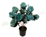 SP0331 Glitter Silk Rose Bunch 55cm Turquoise | ARTISTIC GREENERY