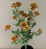 SP0333 Glitter Rose Bunch 55cm Gold | ARTISTIC GREENERY
