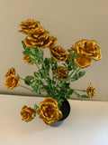 SP0333 Glitter Rose Bunch 55cm Gold | ARTISTIC GREENERY