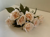 SP0341 Artificial Vintage Style Rose Bunch 43cm Champagne  | ARTISTIC GREENERY