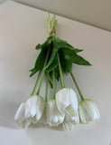 White - SP0346 Artificial Tulip Bunch 40cm Dark Pink / White / Light Pink | ARTISTIC GREENERY