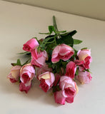 Bright Pink - SP0347 Silk Small Rose Bunch 29cm 4 Colours | ARTISTIC GREENERY