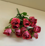 Dark Pink - SP0347 Silk Small Rose Bunch 29cm 4 Colours | ARTISTIC GREENERY