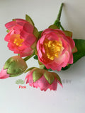 SP0348 Water Lily  / Lotus Flower Bunch 38cm 5 Colours