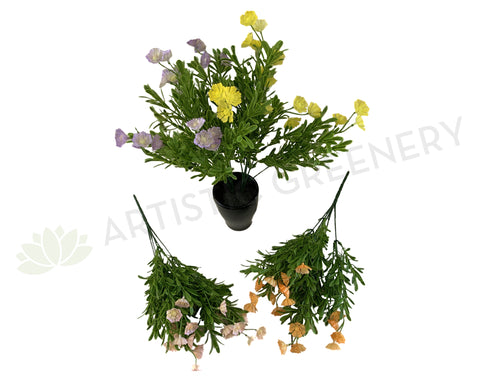SP0354 Plastic Colourful Flowers Bunch with Greenery 38cm 4 Colours | ARTISTIC GREENERY