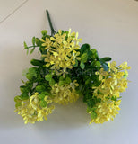Yellow - SP0355 Plastic Colourful Lace Flower Bunch with Greenery 30cm 4 Colours | ARTISTIC GREENERY