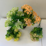 SP0355 Plastic Colourful Lace Flower Bunch with Greenery 30cm 4 Colours | ARTISTIC GREENERY