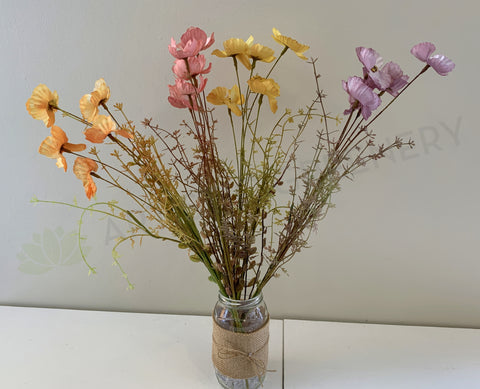 SP0362 Dried-Look Flower - Poppy 50cm 4 Colours