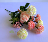Light pink with white - SP0371 Silk Mini Hydrangea Bunch 34cm 2 Colours Pink | ARTISTIC GREENERY