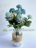  SP0371 Silk Mini Hydrangea Bunch 34cm Blue | ARTISTIC GREENERY