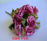 SP0372 Silk Mini Rose with Hydrangea Bunch 30cm 7 Colours | ARTISTIC GREENERY