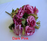 SP0372 Silk Mini Rose with Hydrangea Bunch 30cm 7 Colours | ARTISTIC GREENERY