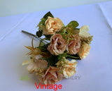 SP0372 Silk Mini Rose with Hydrangea Bunch 30cm 7 Colours | ARTISTIC GREENERY