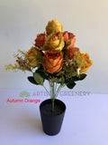 Autumn Orange - SP0374 Silk Large Rose Bunch 50cm 5 Styles |  ARTISTIC GREENERY MALAGA AUSTRALIA