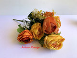 Autumn Orange -SP0374 Silk Large Rose Bunch 50cm 5 Styles |  ARTISTIC GREENERY MALAGA AUSTRALIA