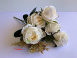 Cream - SP0374 Silk Large Rose Bunch 50cm 5 Styles |  ARTISTIC GREENERY MALAGA AUSTRALIA