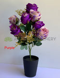 Purple - SP0374 Silk Large Rose Bunch 50cm 5 Styles |  ARTISTIC GREENERY MALAGA AUSTRALIA