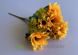 SP0377 Small Silk Sunflower Bunch 32cm Yellow | ARTISTIC GREENERY