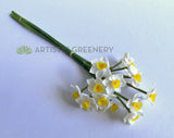 White with Yellow Centre - SP0378 Artificial Daffodil Bunch 51cm 3 Styles | ARTISTIC GREENERY