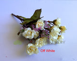 Off White - SP0382 Silk Mini Rose Bunch 22cm 6 colours (CLEARANCE STOCK) | ARTISTIC GREENERY