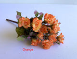 Orange - SP0382 Silk Mini Rose Bunch 22cm 6 colours (CLEARANCE STOCK) | ARTISTIC GREENERY
