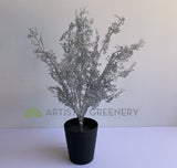 SP0390 Silver Glitter Dusty Miller Bunch 56cm | ARTISTIC GREENERY