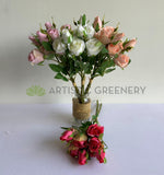 SP0405 Garden Rose Bunch 44cm 4 colours Dusty Pink, White, Light Peach, Fuchsia | ARTISTIC GREENERY