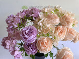 SP0411 Silk Peony & Hydrangea Bunch 45cm Blush / Lilac | ARTISTIC GREENERY Pastel Rustic Perth Australia