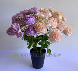 SP0411 Silk Peony & Hydrangea Bunch 45cm Blush / Lilac | ARTISTIC GREENERY Pastel Rustic Perth Australia