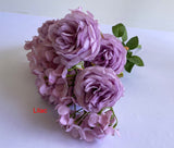 SP0411 Silk Peony & Hydrangea Bunch 45cm Blush / Lilac | ARTISTIC GREENERY Pastel Rustic Perth Australia