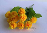 SP0417 Silk Yellow Pom Pom Flower Bunch 35cm | ARTISTIC GREENERY Perth Malaga Artificial Flowers