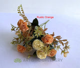 SP0419 Small Rustic Corn Flower / Carnation Bunch 28cm Rustic Pink / Rustic Orange | ARTISTIC GREENERY