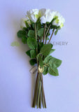 SP0420 Silk White Rose Posy / Bunch / Bouquet 42cm SPECIAL | ARTISTIC GREENERY