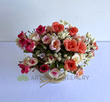 SP0427 Mini Rose Bunch 22cm Pink / CoralSP0427 Silk Mini Rose Bunch 22cm Pink / Coral | ARTISTIC GREENERY