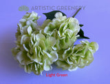 Light Green - SP0429 Silk Hydrangea Bunch 73cm Light Green / White | ARTISTIC GREENERY