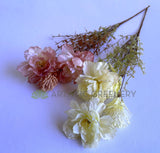 SP0435 Dried Style Chinese Peony Bunch 62cm 2 Colours