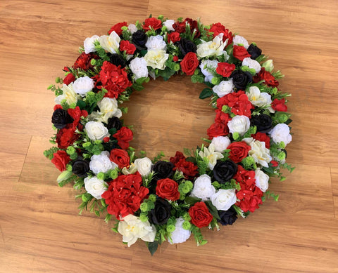 St Kilda Themed Floral Wreath 30cm / 40 / 50 / 90cm - SYM0037