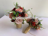 Round Bouquet - Burgundy & Dusty Pink - Shawnie R