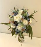 Bridal bouquet - Round Bouquet -Blue White & Pink - Skye F | ARTISTIC GREENERY | Artificial Wedding Flowers Perth Australia