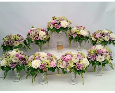 Wedding Table Centrepieces -Purple - Stephanie L