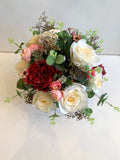 Wedding Table Centrepieces (2 Styles) - Mixed Roses & Peonies - Cheryl P