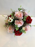 Wedding Table Centrepieces (2 Styles) - Mixed Roses & Peonies - Cheryl P