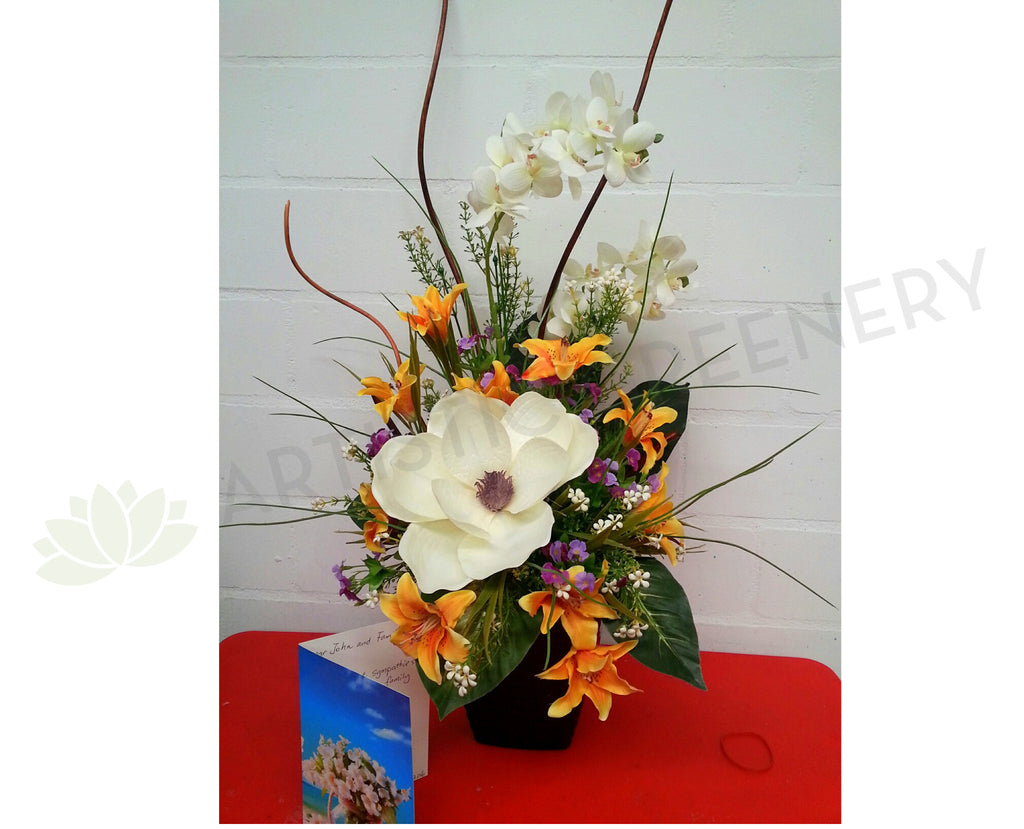 Silk sympathy flower arrrangement Perth cementary flowers WA Australia