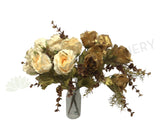 Clearance Stock - Rose Bunch 46cm Cream & Gold