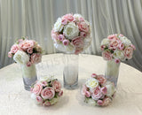 Round Bouquet - Pink & White - Teresa T