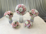 Round Bouquet - Pink & White - Teresa T