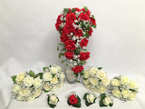 Teardrop Bouquet - Red & White - Tiffany E