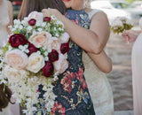 Teardrop Bouquet - Red & Peach - Vanessa C