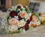 Teardrop Bouquet - Red & Peach - Vanessa C