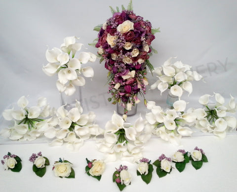 Teardrop Bouquet - Purple & White - Victoria N